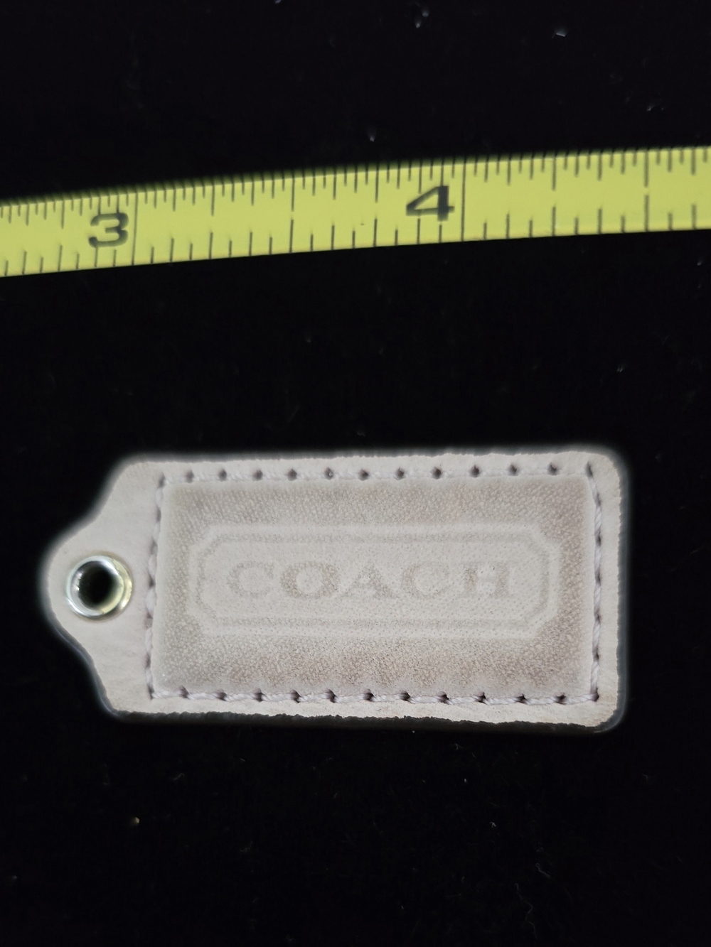 Coach Pink Leather Luggage Tag with Metal Grommet